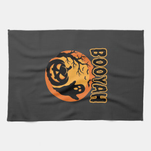 Booyah Halloween-Geist-Kürbis-Design Geschirrtuch