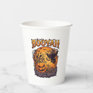 Booyah Halloween-Kürbis Sensenmann Orange Mond_1 Pappbecher