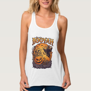 Booyah Halloween-Kürbis Sensenmann Orange Mond_1 Tank Top