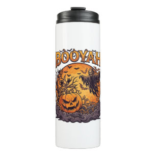 Booyah Halloween-Kürbis Sensenmann Orange Mond_1 Thermosbecher