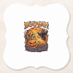 Booyah Halloween-Kürbis Sensenmann Orange Mond_1 Untersetzer