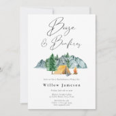 Booze and Bonfire Bachelorette Camping Einladung (Vorderseite)