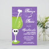 Booze and Boos Budget Halloween Einladungen (Stehend Vorderseite)
