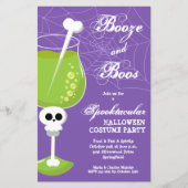 Booze and Boos Budget Halloween Einladungen (Vorderseite)