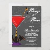 Booze and Boos Martini Budget Halloween Einladung (Vorderseite)