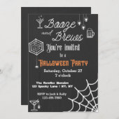 Booze and Brews Halloween-Party Einladung (Vorne/Hinten)