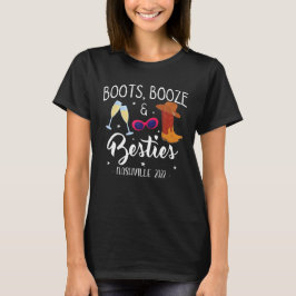 Booze Booze Besties Bachelorette Nashville Girls T T-Shirt