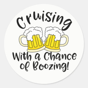 Booze Cruise Funny Crusing Drink Party Runder Aufkleber