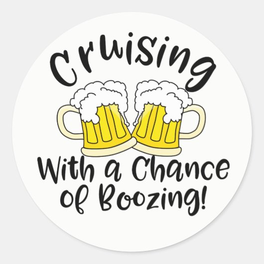 Booze Cruise Funny Crusing Drink Party Runder Aufkleber (Vorderseite)