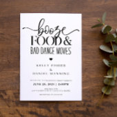 Booze Food and Bad Dance Moves Hochzeitseinladung Einladung
