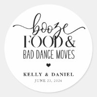 Booze Food and Bad Dance Moves Hochzeitseinladung