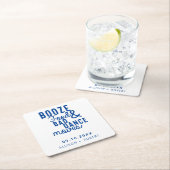 Booze Food & Bad Dance Moves Hochzeitstag Lässig Rechteckiger Pappuntersetzer (Vor Ort)