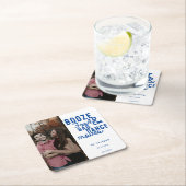 Booze Food & Bad Dance Moves Wedding Date Foto Rechteckiger Pappuntersetzer (Vor Ort)