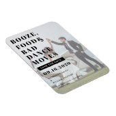 Booze Food Bad Dance Moves Wedding Save the Date Magnet (Rechte Seite)