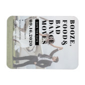 Booze Food Bad Dance Moves Wedding Save the Date Magnet (Horizontal)