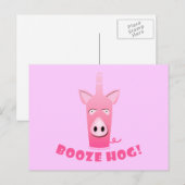 BOOZE HOG POSTCARD POSTKARTE (Vorne/Hinten)