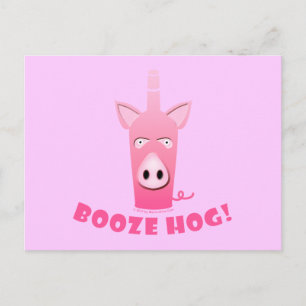 BOOZE HOG POSTCARD POSTKARTE
