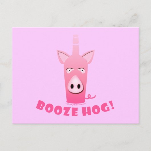 BOOZE HOG POSTCARD POSTKARTE (Vorderseite)