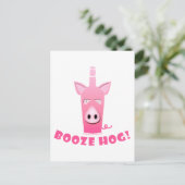 BOOZE HOG POSTCARD POSTKARTE (Stehend Vorderseite)