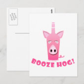 BOOZE HOG POSTCARD POSTKARTE (Vorne/Hinten)