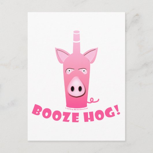BOOZE HOG POSTCARD POSTKARTE (Vorderseite)