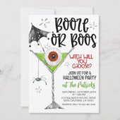 Booze oder Boos-Halloween-Party Einladung (Vorderseite)