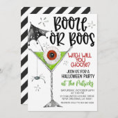Booze oder Boos-Halloween-Party Einladung (Vorne/Hinten)