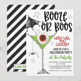 Booze oder Boos-Halloween-Party Einladung
