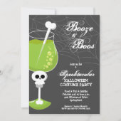 Booze und Boos Halloween Cocktail Einladung (Vorderseite)