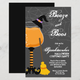 Booze und Boos Witzen Haushalt Halloween Einladung