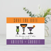 Booze und ich mache 's Halloween Save the Date Car (Stehend Vorderseite)