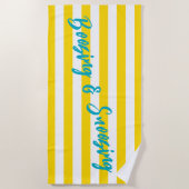 Boozing and Snoozing Cabana Stripe Pool Party Strandtuch (Vorderseite)