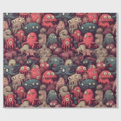 Boozithaft Niedliches Augapfel Halloween Geschenkpapier (Flach)