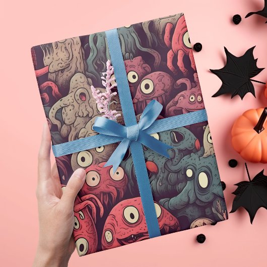 Boozithaft Niedliches Augapfel Halloween Geschenkpapier