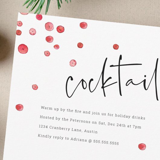 Boozy Cranberries Holiday Party Einladung