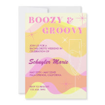 Boozy & Groovy Junggeselinnen-Abschied Einladung