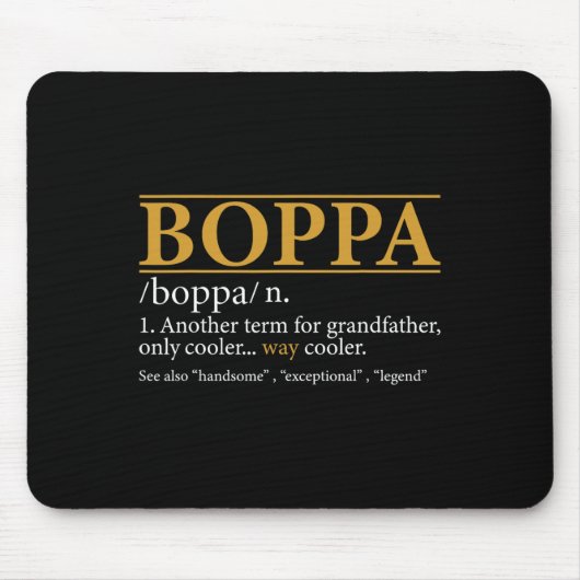 Boppa Definition Fathers Day Gift Opa Geschenk Mousepad (Vorne)