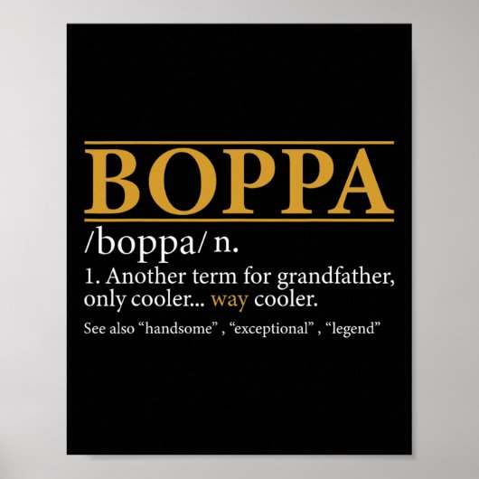 Boppa Definition Fathers Day Gift Opa Geschenk Poster (Vorne)