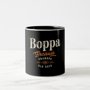 Boppa, weil Opa für alte Typ lustig ist Zweifarbige Tasse