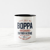Boppa weil Partner im Kriminaldesign Zweifarbige Tasse (Mittel)