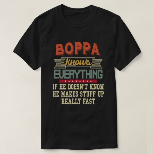 Boppa weiß alles Funny Grandpa Geschenk T-Shirt (Design vorne)