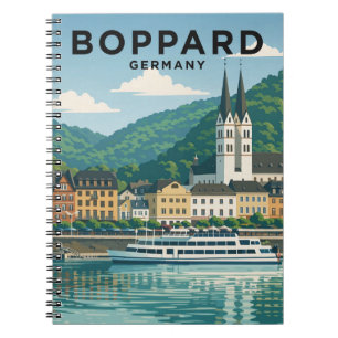 Boppard Deutschland Vintage Reise Kunst Notizblock
