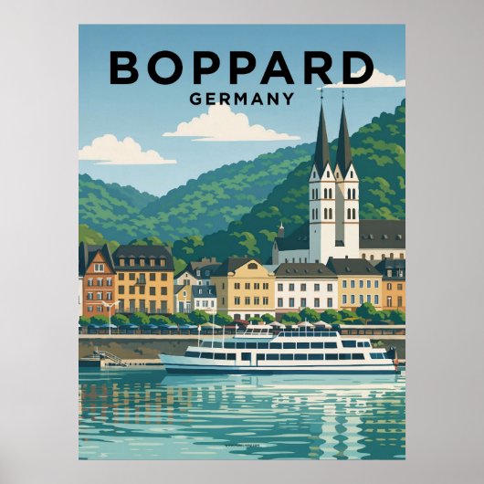 Boppard Deutschland Vintage Reise Poster (Vorne)