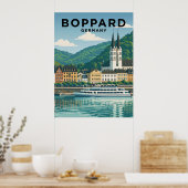 Boppard Deutschland Vintage Reise Poster (Küche)