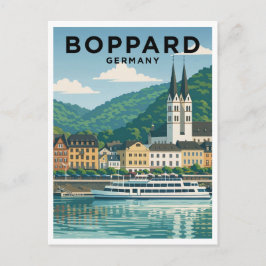 Boppard Germany Vintage Travel Art Postcard Postkarte