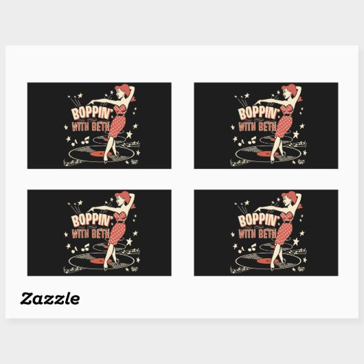 Boppin' mit Beth-Aufkleber Rechteckiger Aufkleber (Blatt)