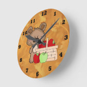 Boppy Bear Apple Wall Clock Runde Wanduhr (Winkel)