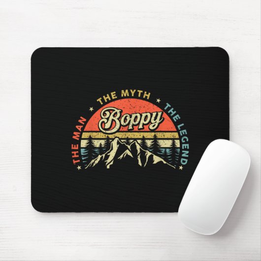 Boppy Man Myth Legend Funny Father's Day Grandpa M Mousepad (Mit Mouse)