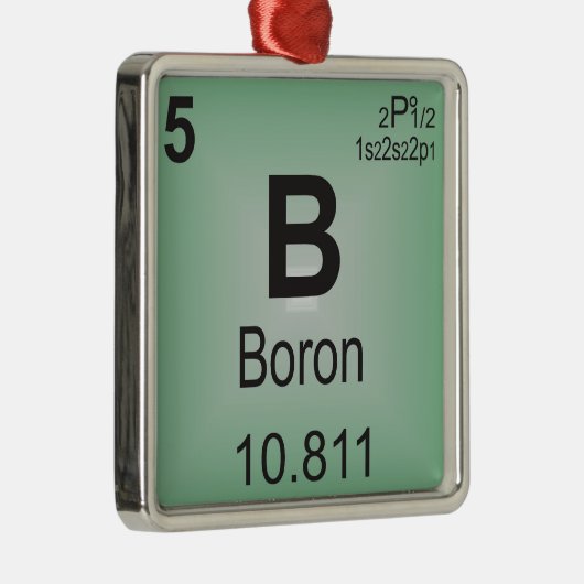Bor-einzelnes Element des Periodensystems Ornament Aus Metall (Rechts)