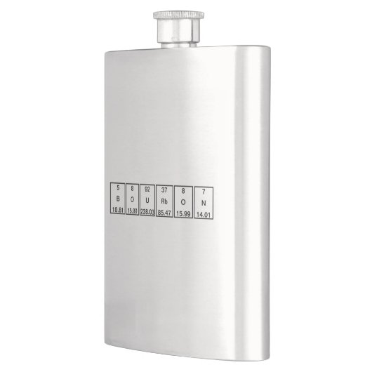 Bor-Sauerstoff-Uran Rubidium-Stickstoff (Bourbon) Flachmann (Links)